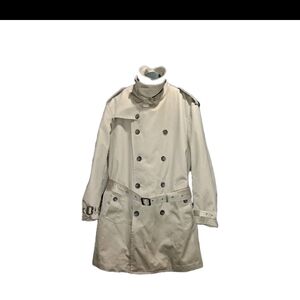 Banana Republic Sz XL Classic Beige Trench Coat With Funnel Neck Feature
